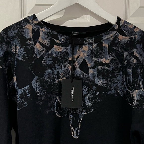 NWT Marcelo Burlon Snake Crew Swearshirt XXS Oversized - Picture 8 of 12